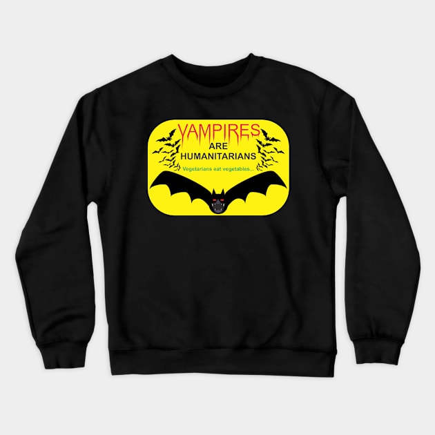 Vampire Humanitarians Crewneck Sweatshirt by Cavalrysword